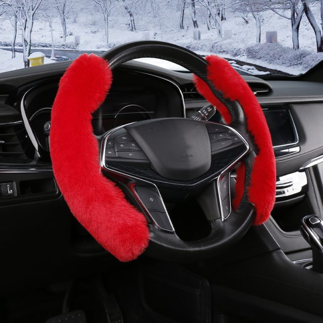 Color wool car steering wheel cover (4)