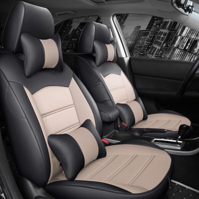 Colorblock car leather seat cover (5)