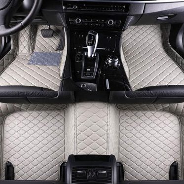 Full set of customized leather car mats (5)
