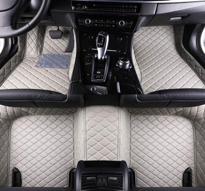 Full set of customized leather car mats (5)