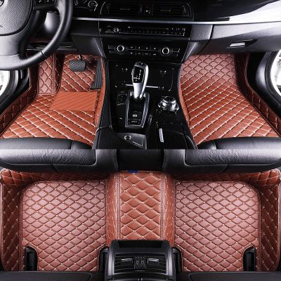 Full set of customized leather car mats (6)