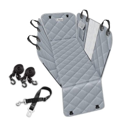 Grey high-end dog car seat cover (6)