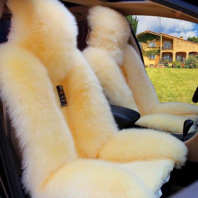 Plush custom sheepskin car seat cover (5)
